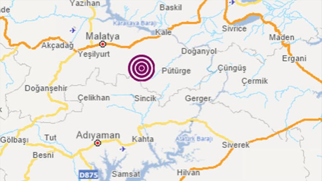 Malatya Pütürge'de 4.7 büyüklüğünde deprem