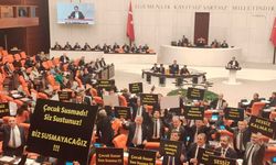 Aile Bakanı Yanık'a Meclis'te pankartlı protesto