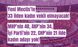 EŞİK: Yeni Meclis’te 33 ilden kadın vekil olmayacak!