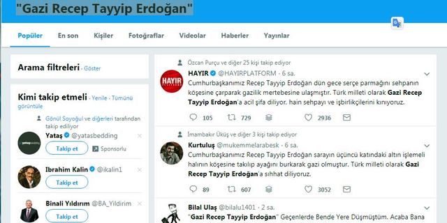 'Gazi Recep Tayyip Erdoğan' sosyal medyayı patlattı