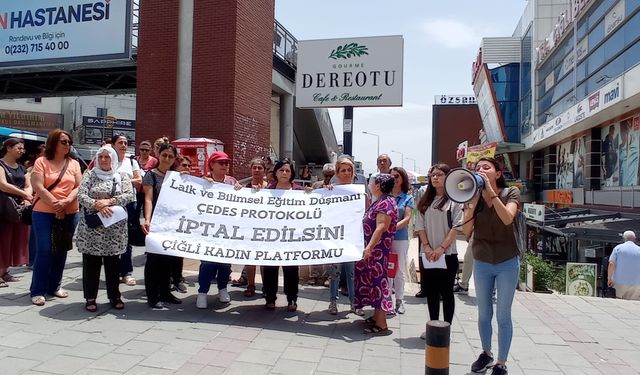 Çiğli'de kadınlardan “ÇEDES protokolü iptal edilsin” eylemi