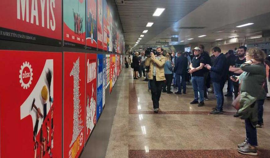 DİSK'in '1 Mayıs hafıza sergisi' Taksim Metrosu'nda açıldı