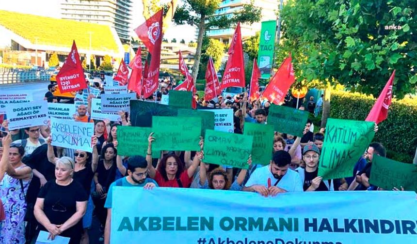 TİP'ten Akbelen'de ağaç katliamına Limak Holding önünde protesto