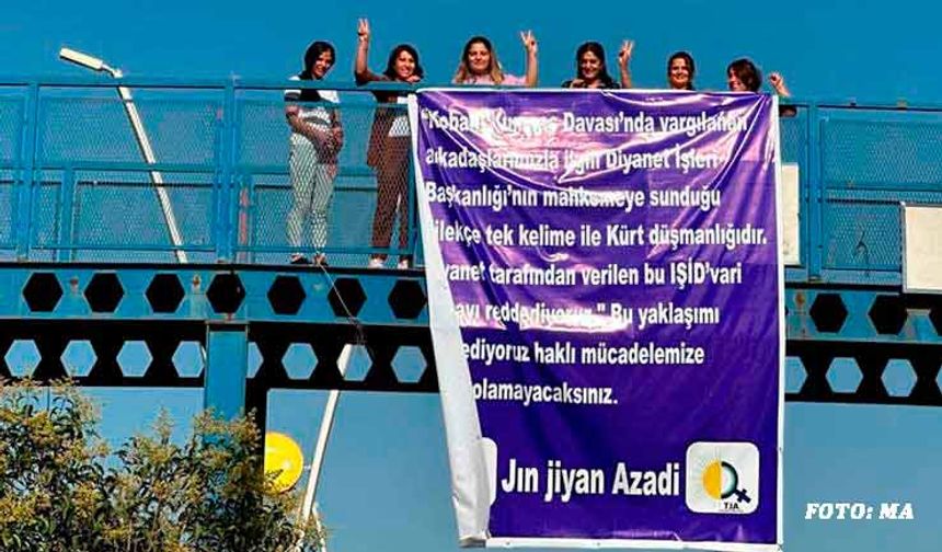 Kobane davasına diyanetin müdahil olmasını protesto eden kadınlara soruşturma